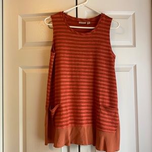 Sleeveless striped LOGO tunic